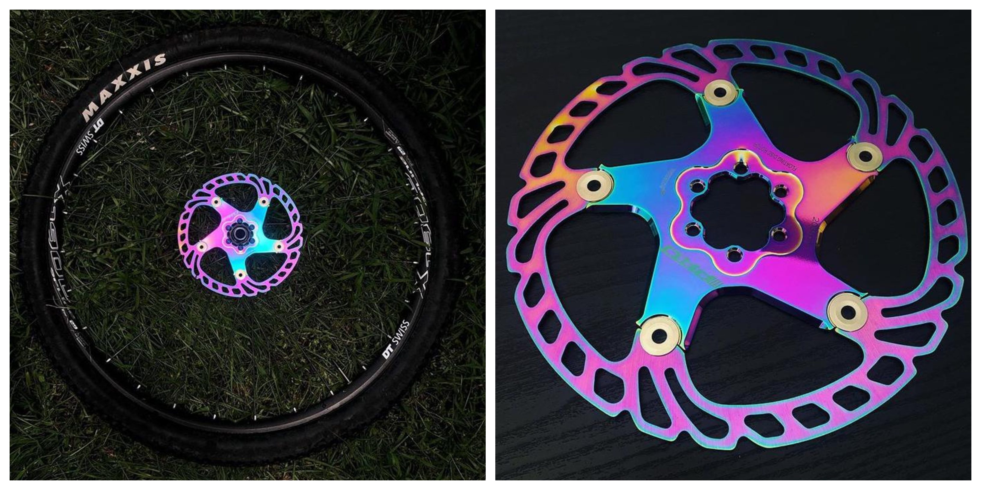 Fascinante Arrastrarse Ingenieria Topcycletech lanza unos rotores de frenos de disco color Oil Slick